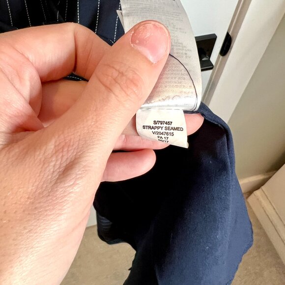 Banana Republic Nautical Pinstripe Handkerchief Hem Fit + Flare Dress Size 10 - Picture 6 of 7